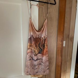 Open back desert print dress